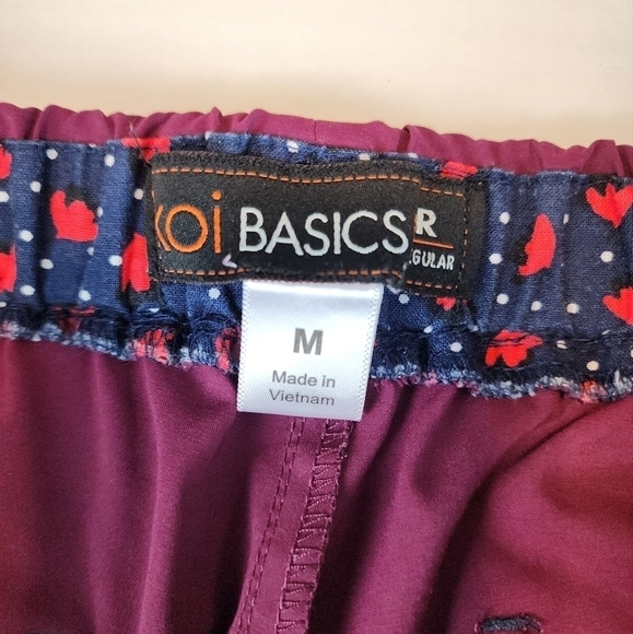 Koi Basics size M women scrub pants uniform wine color - Picture 4 of 13